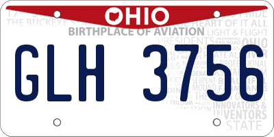 OH license plate GLH3756