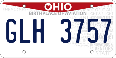 OH license plate GLH3757