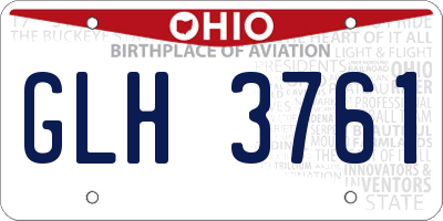 OH license plate GLH3761