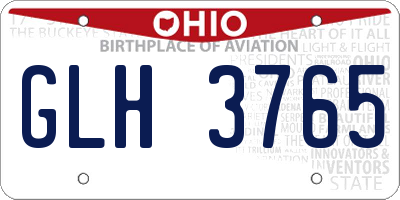 OH license plate GLH3765