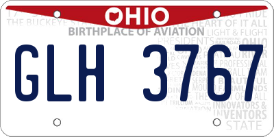 OH license plate GLH3767