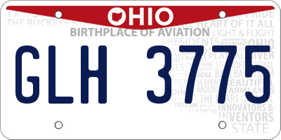 OH license plate GLH3775