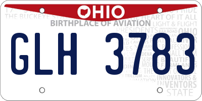 OH license plate GLH3783