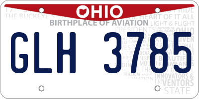 OH license plate GLH3785