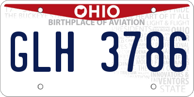 OH license plate GLH3786