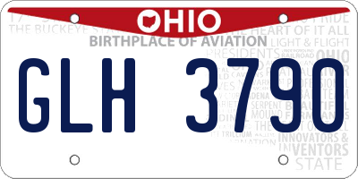 OH license plate GLH3790