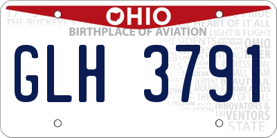 OH license plate GLH3791