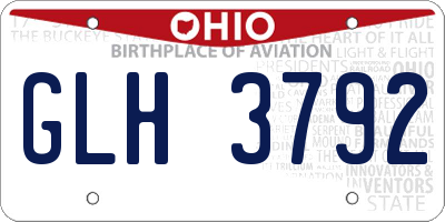 OH license plate GLH3792