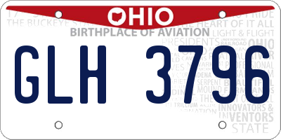 OH license plate GLH3796