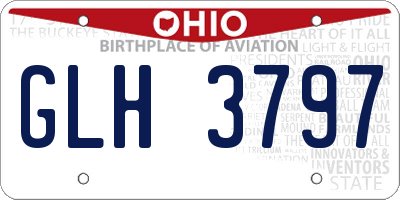 OH license plate GLH3797