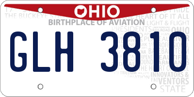 OH license plate GLH3810
