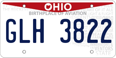 OH license plate GLH3822