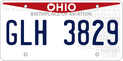 OH license plate GLH3829
