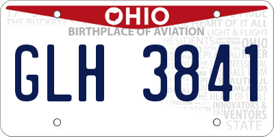 OH license plate GLH3841