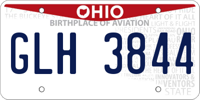 OH license plate GLH3844