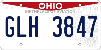OH license plate GLH3847