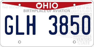 OH license plate GLH3850