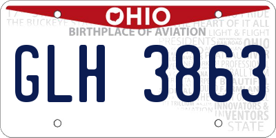 OH license plate GLH3863