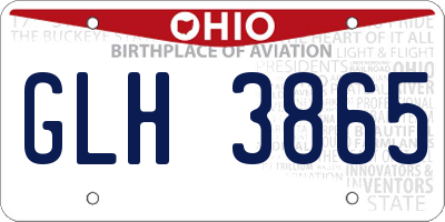 OH license plate GLH3865
