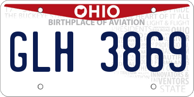 OH license plate GLH3869