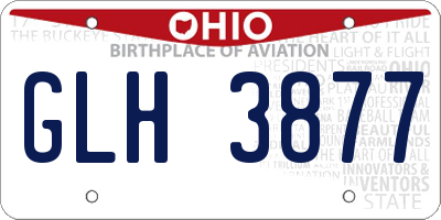 OH license plate GLH3877
