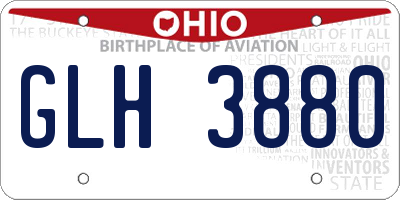 OH license plate GLH3880