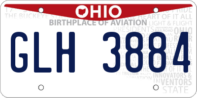 OH license plate GLH3884