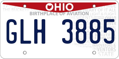 OH license plate GLH3885