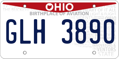 OH license plate GLH3890