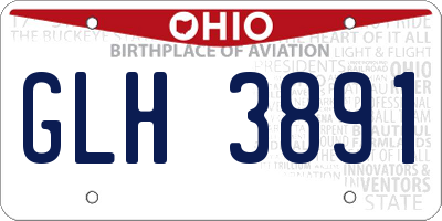 OH license plate GLH3891