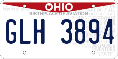 OH license plate GLH3894