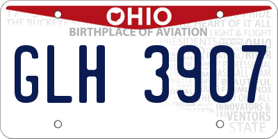 OH license plate GLH3907