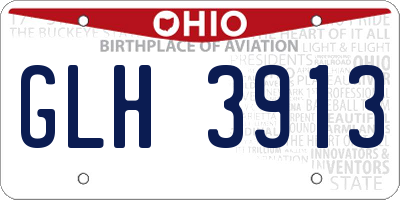 OH license plate GLH3913