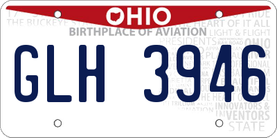 OH license plate GLH3946