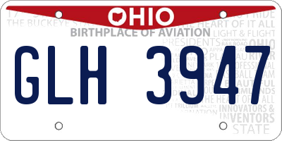 OH license plate GLH3947