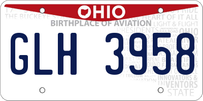 OH license plate GLH3958
