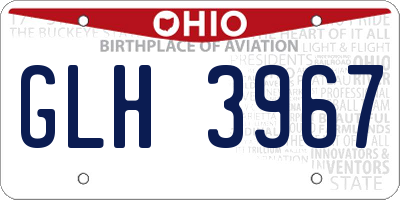 OH license plate GLH3967