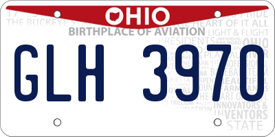 OH license plate GLH3970