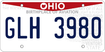 OH license plate GLH3980