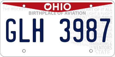 OH license plate GLH3987