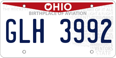 OH license plate GLH3992