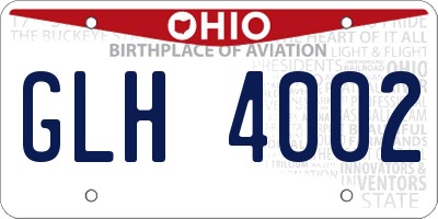 OH license plate GLH4002
