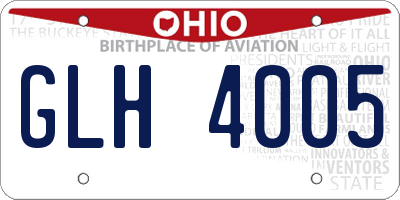 OH license plate GLH4005