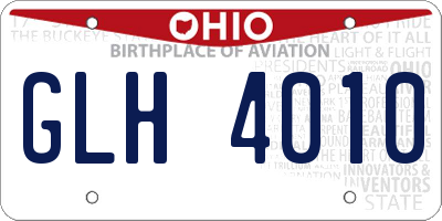 OH license plate GLH4010