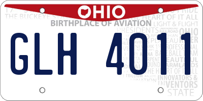 OH license plate GLH4011
