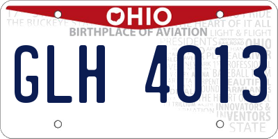 OH license plate GLH4013
