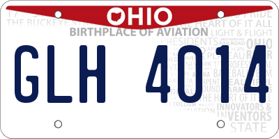 OH license plate GLH4014