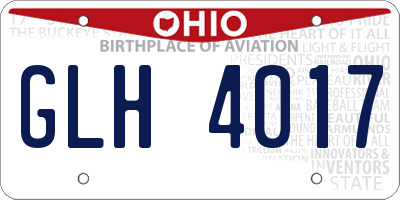 OH license plate GLH4017