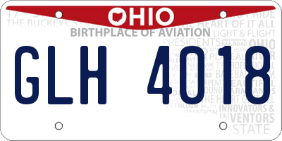 OH license plate GLH4018