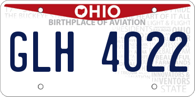 OH license plate GLH4022